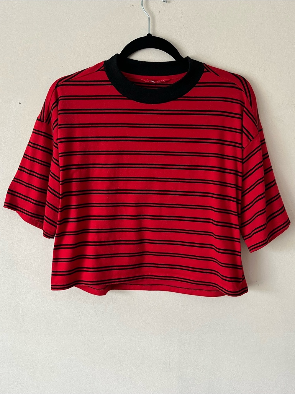Women's Red & Black Striped Tee